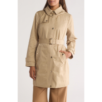 Michael Kors Women's 'Water Resistant Hooded' Belted Trench Coat