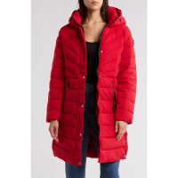 Michael Kors Women's 'Hooded 450 Fill Power Longline' Puffer Jacket