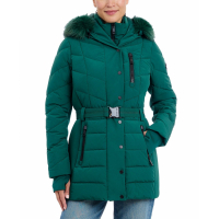 Michael Kors Women's 'Belted Bibbed Hooded Puffer Coat'