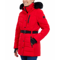 Michael Kors Women's 'Belted Bibbed Hooded Puffer Coat'