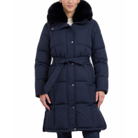 Michael Kors Women's 'Faux-Fur-Collar Belted Puffer Coat'