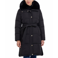 Michael Kors Women's 'Faux-Fur-Collar Belted Puffer Coat'