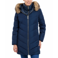 Michael Kors Women's 'Bibbed Faux-Fur-Trim Hooded Puffer Coat'