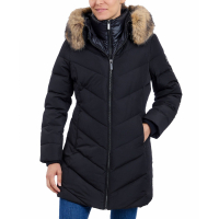 Michael Kors Women's 'Bibbed Faux-Fur-Trim Hooded Puffer Coat'