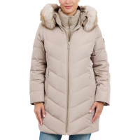 Michael Kors Women's 'Bibbed Faux-Fur-Trim Hooded Puffer Coat'