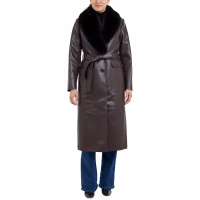 Michael Kors Women's 'Faux-Fur-Trim Faux-Leather Trench Coat'