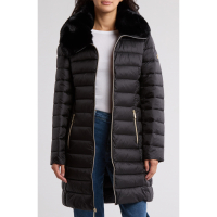 Michael Kors Women's 'Faux Fur Collar Long Puffer Jacket'