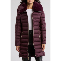 Michael Kors Women's 'Faux Fur Collar Long Puffer Jacket'